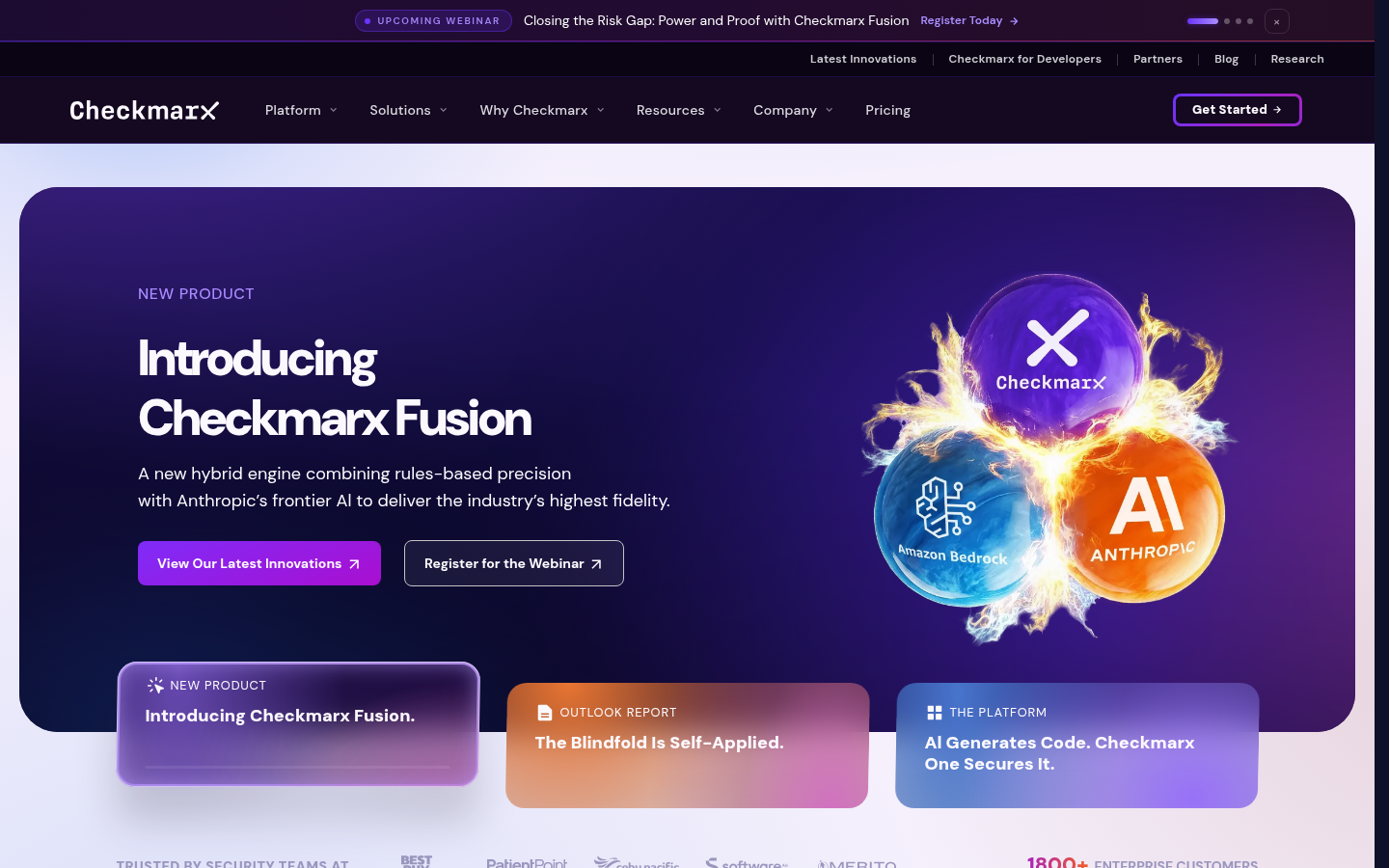 Checkmarx application security platform homepage
