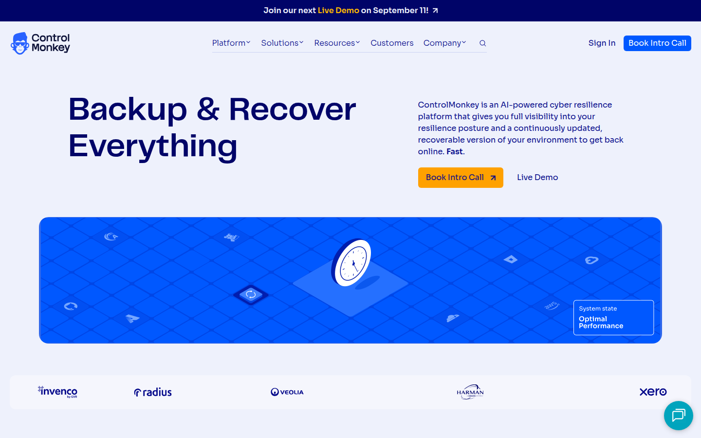 ControlMonkey cloud resilience platform homepage